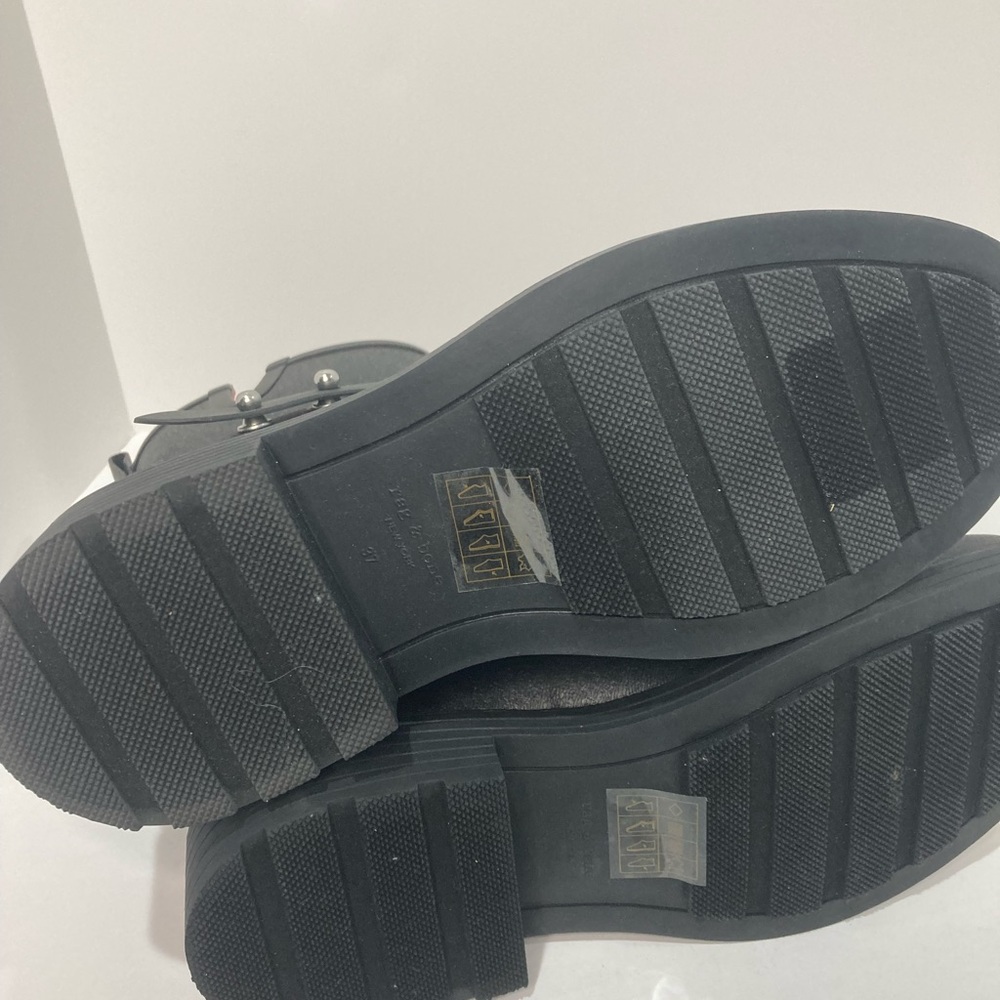NEW RAG AND BONE MOTO RUBBER SIDE ZIP UP BOOTS 37 - Picture 7 of 9